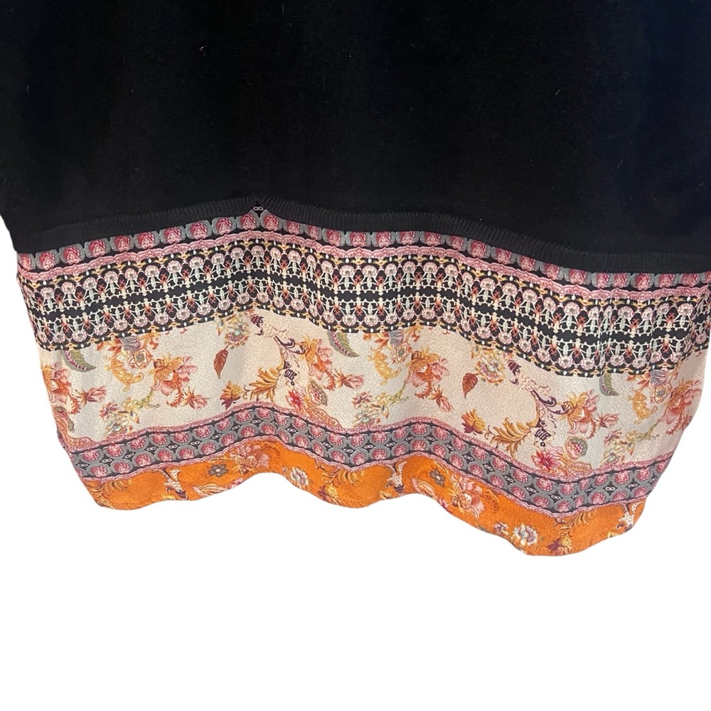Desigual Black Sweater Top with Floral and Patterned Accents Size Medium - Picture 3 of 7